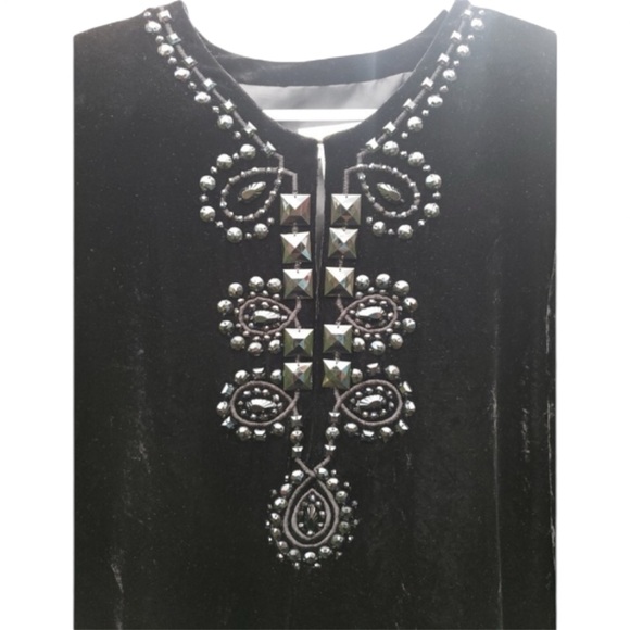 Talbots women’s embellished black velour tunic top, holiday ready, Size S, NWOT - Picture 4 of 4